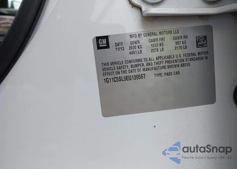 2014 Chevrolet Malibu 1Lt из США, поврежденный, VIN 1G11C5SL9EU139567